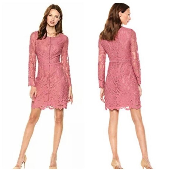 Cupcakes and Cashmere Pink Lace Long Sleeve Dress. Size 0 - Picture 1 of 10